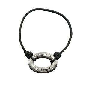 Believe in Yourself Anything is Possible Black Stretch Cord Bracelet Everyday